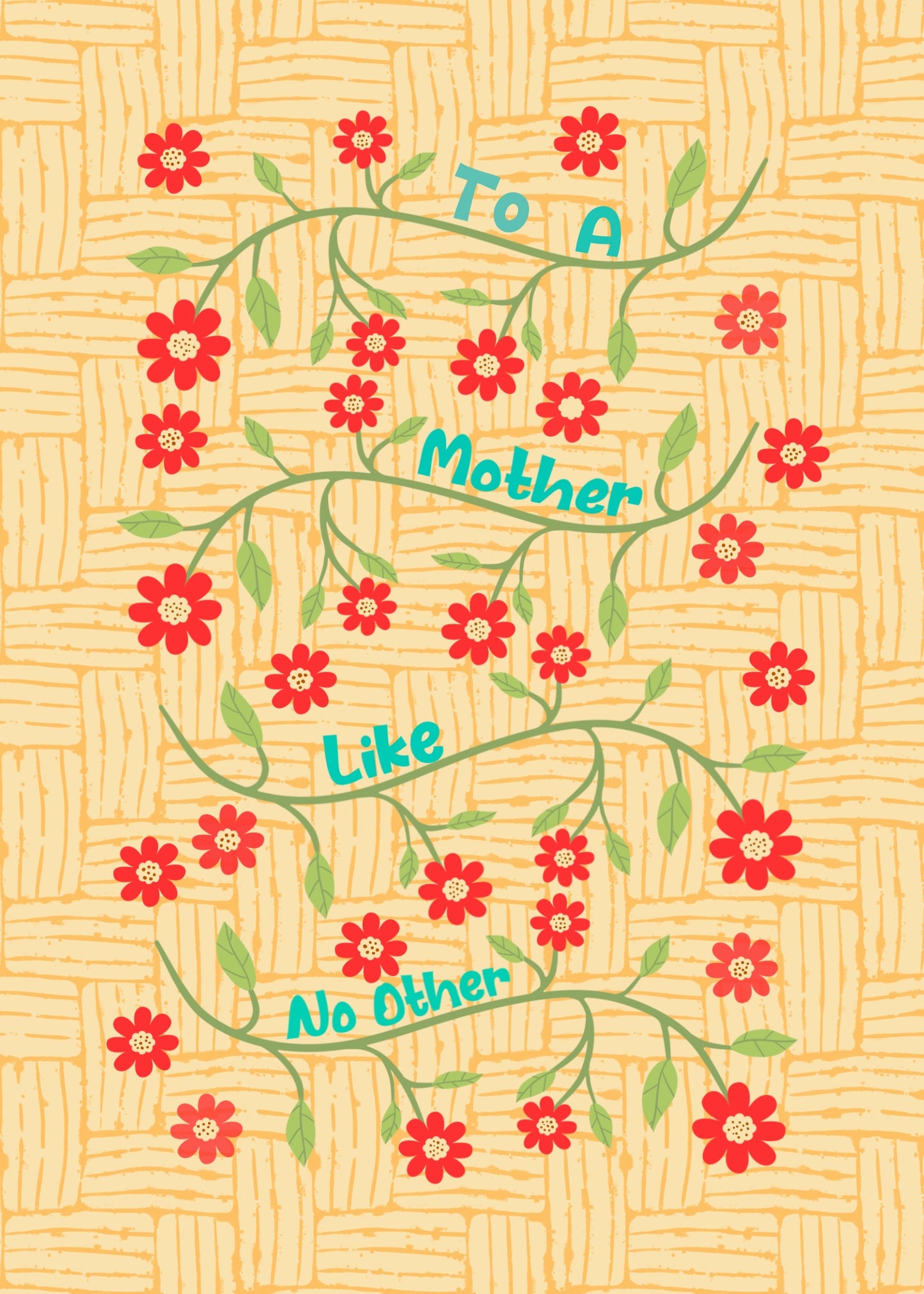 To a Mother Like No Other Mother’s Day Card - Simple Floral Design with Mom in Large Script | Instant Digital Download
