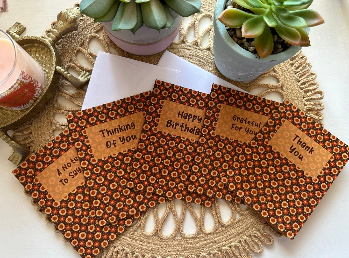 Golden Sunflowers Multi-Occasion Multi-Design Greeting Cards (5-Pack)