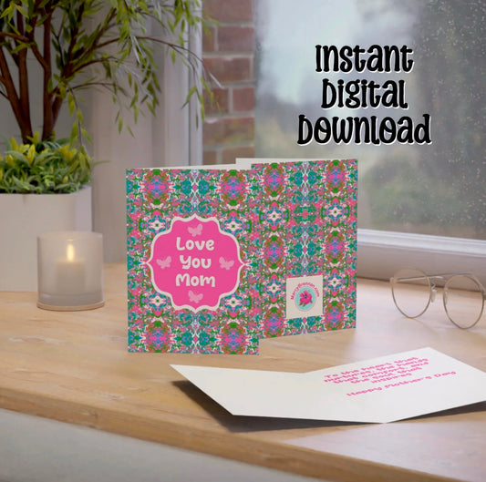 Boho Enchanted Garden Mother’s Day Card - Greeting Card | Instant Digital Download