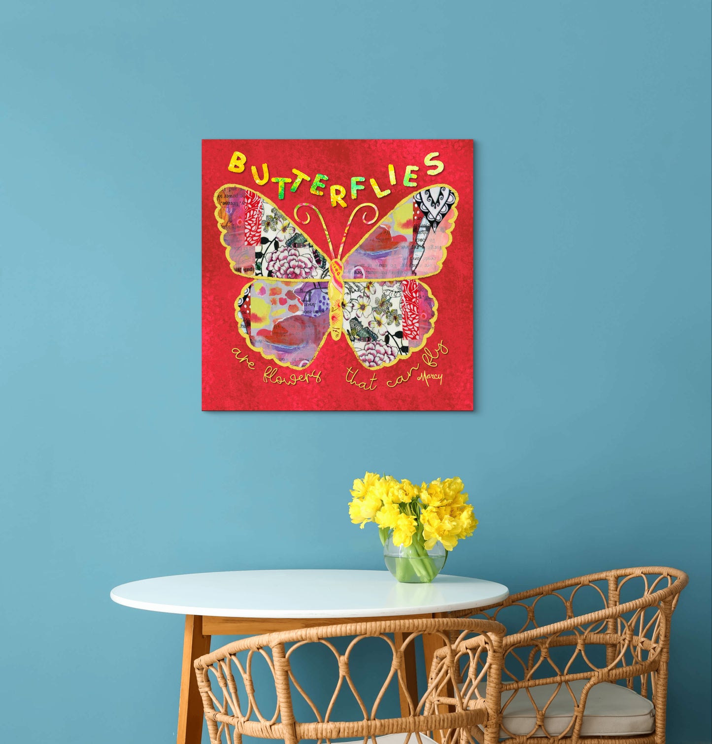 Boho Butterfly Collage — Premium Matte Paper Poster