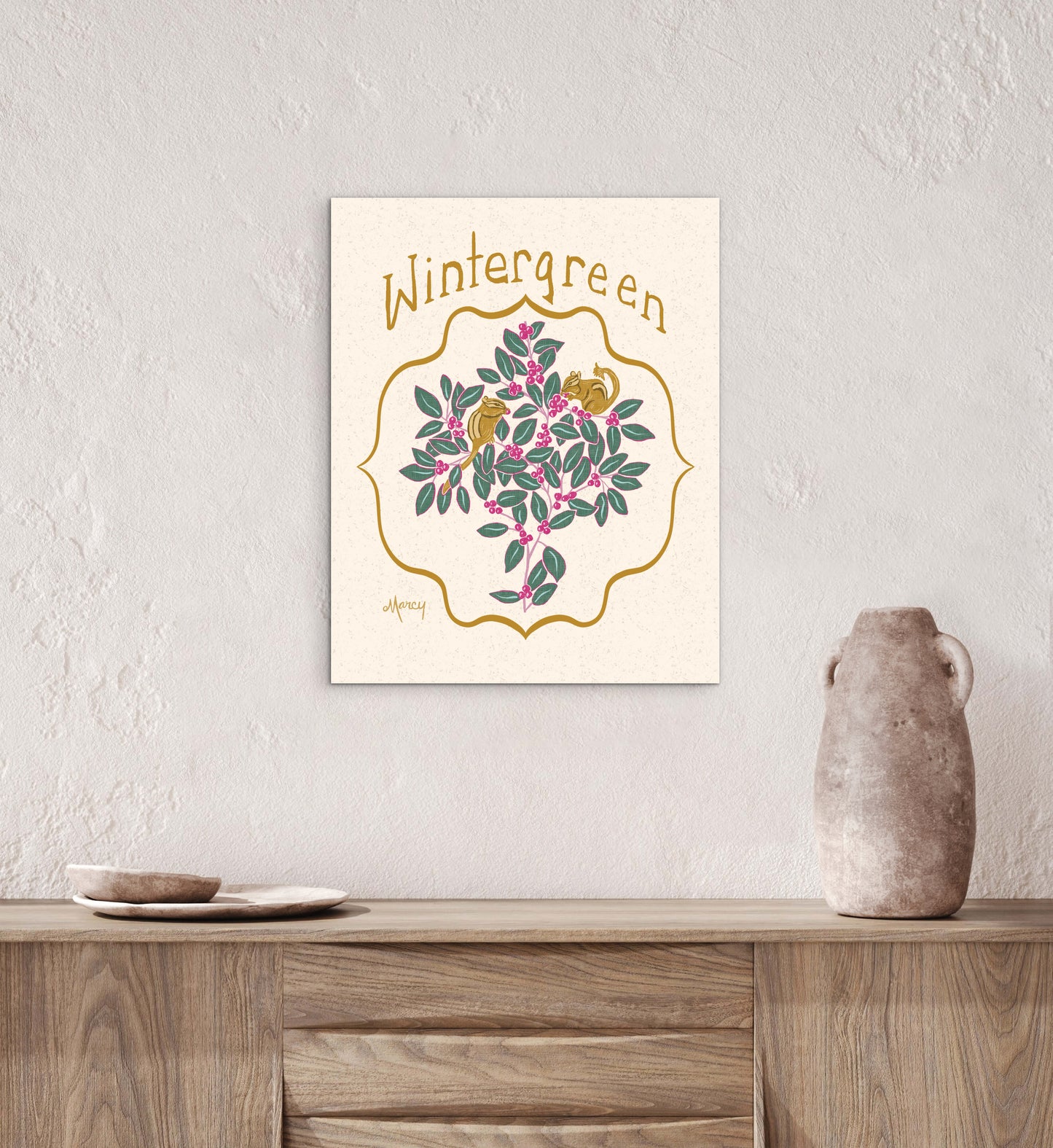 Wintergreen and Chipmunks — Premium Matte Paper Poster