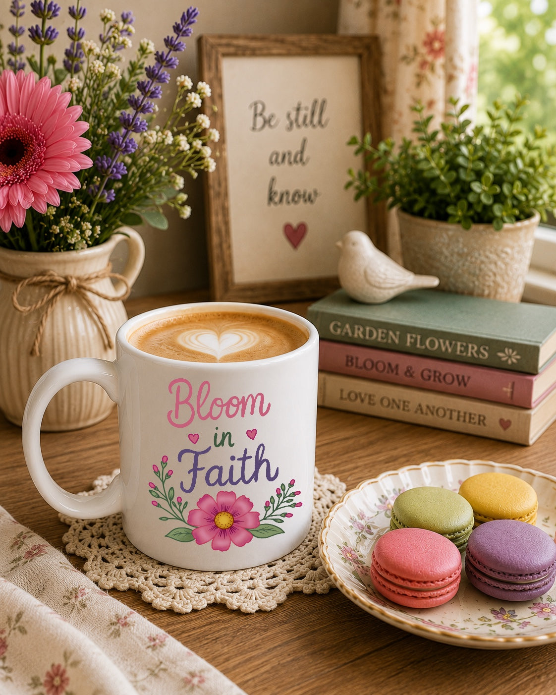 “Bloom in Faith" Inspirational Coffee Cup (11oz & 15oz)