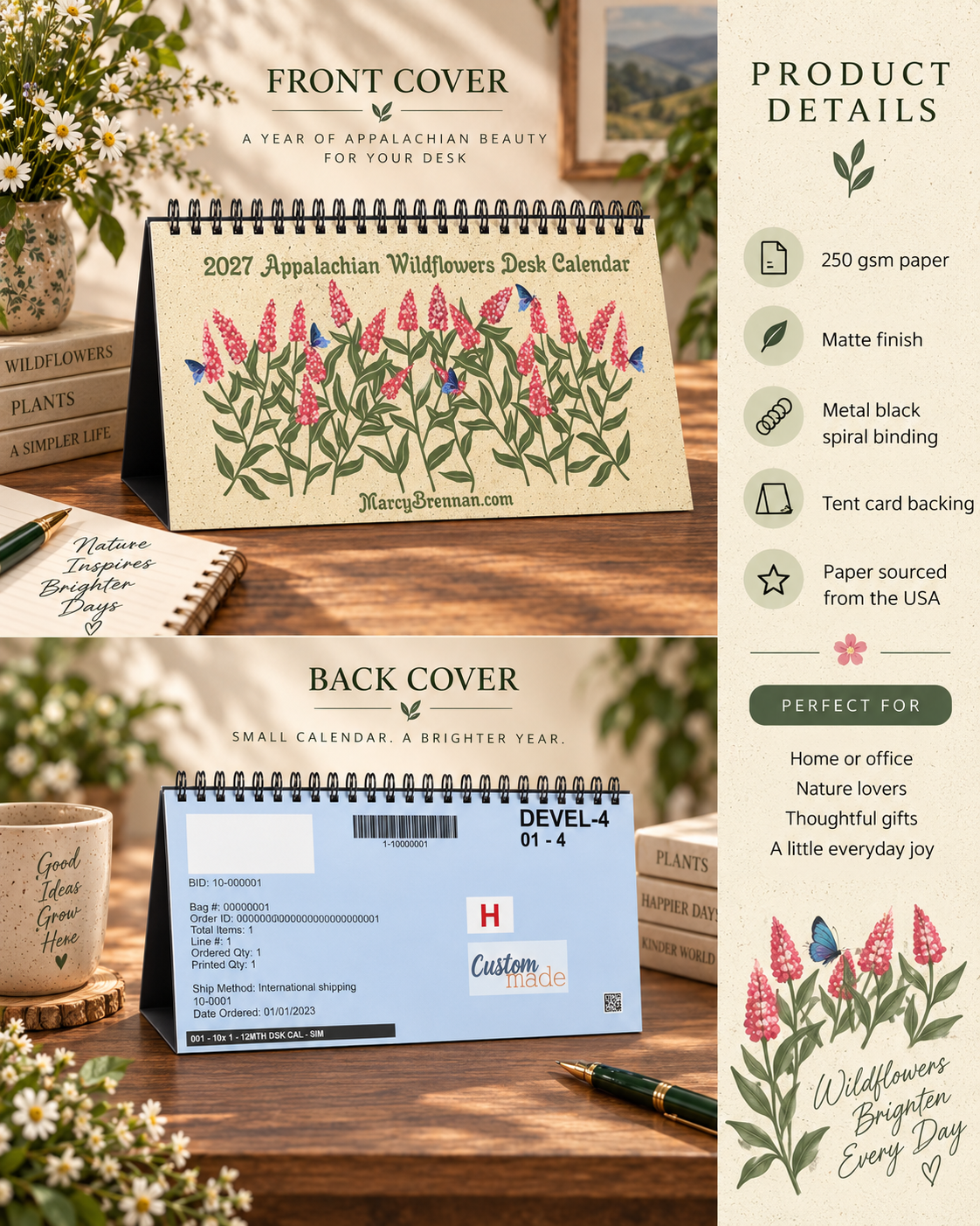 2027 Appalachian Wildflowers Desktop Calendar