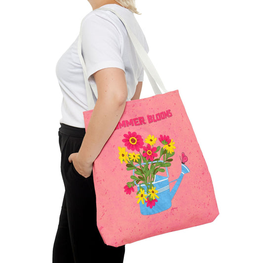 Summer blooms collage tote bag