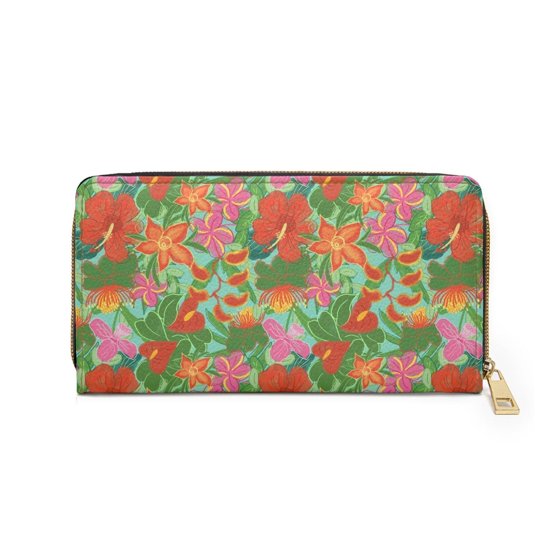 Tropical flowers zipper wallet