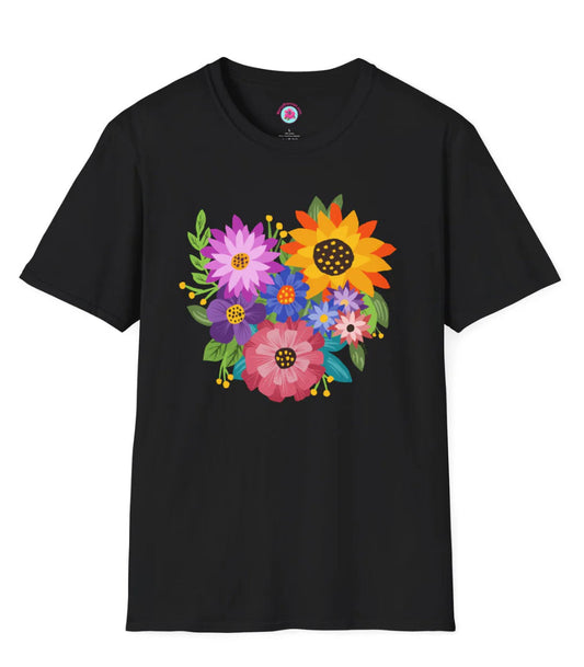 Heart-shaped flower bouquet T-shirt