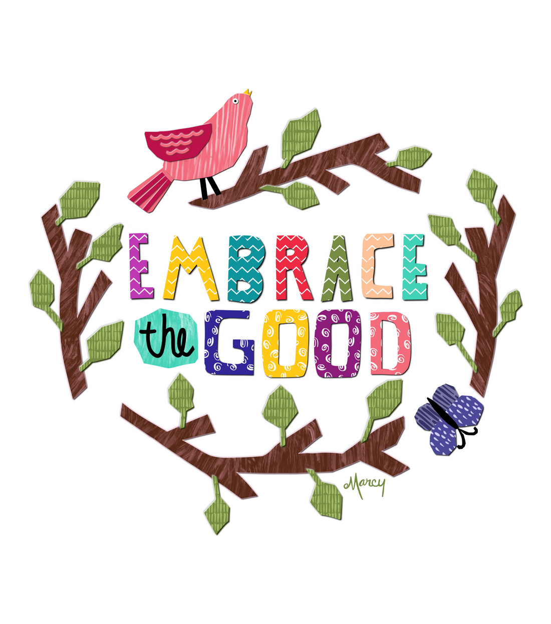 Embrace the good nature inspired die cut sticker