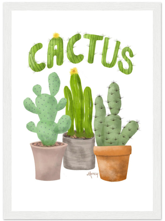 Potted Cactus Watercolor Trio Framed Print