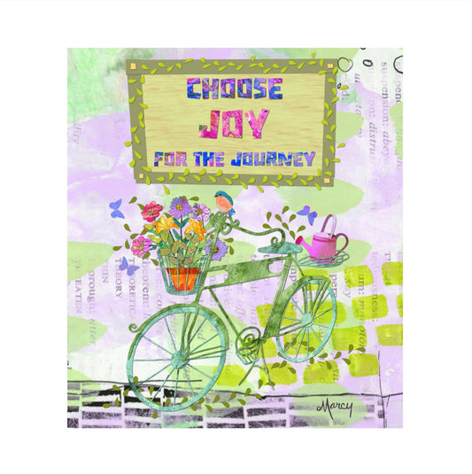 Choose Joy bicycle collage illustration