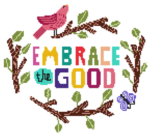 Embrace the Good: A Whimsical Cross-Stitch Pattern to Uplift Your Crafting ❤️