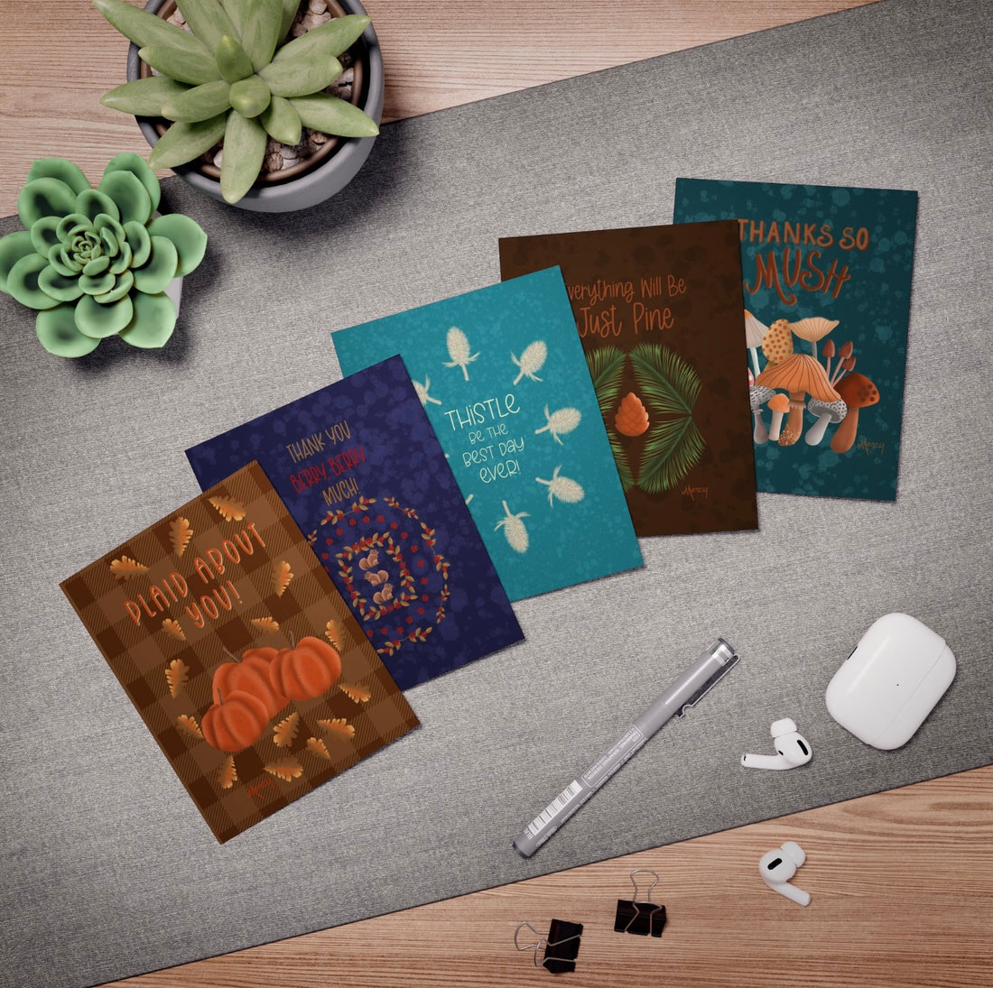 🍁 Introducing My New Autumn-Themed Greeting Cards - Two 5-Pack Sets 🍁