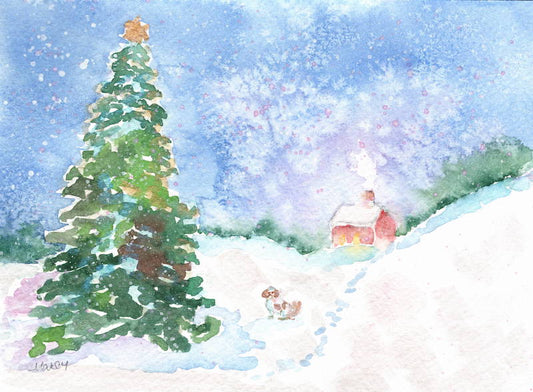 White Christmas for Pico | New Stretched Canvas  Print in my Merry & Bright Christmas Collection