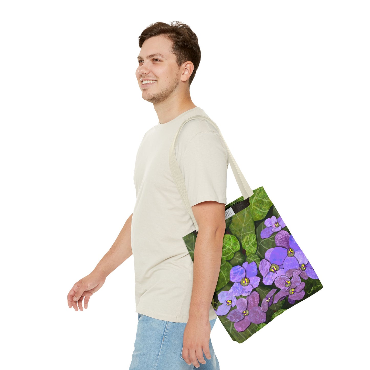 African Violets Collage Tote Bag