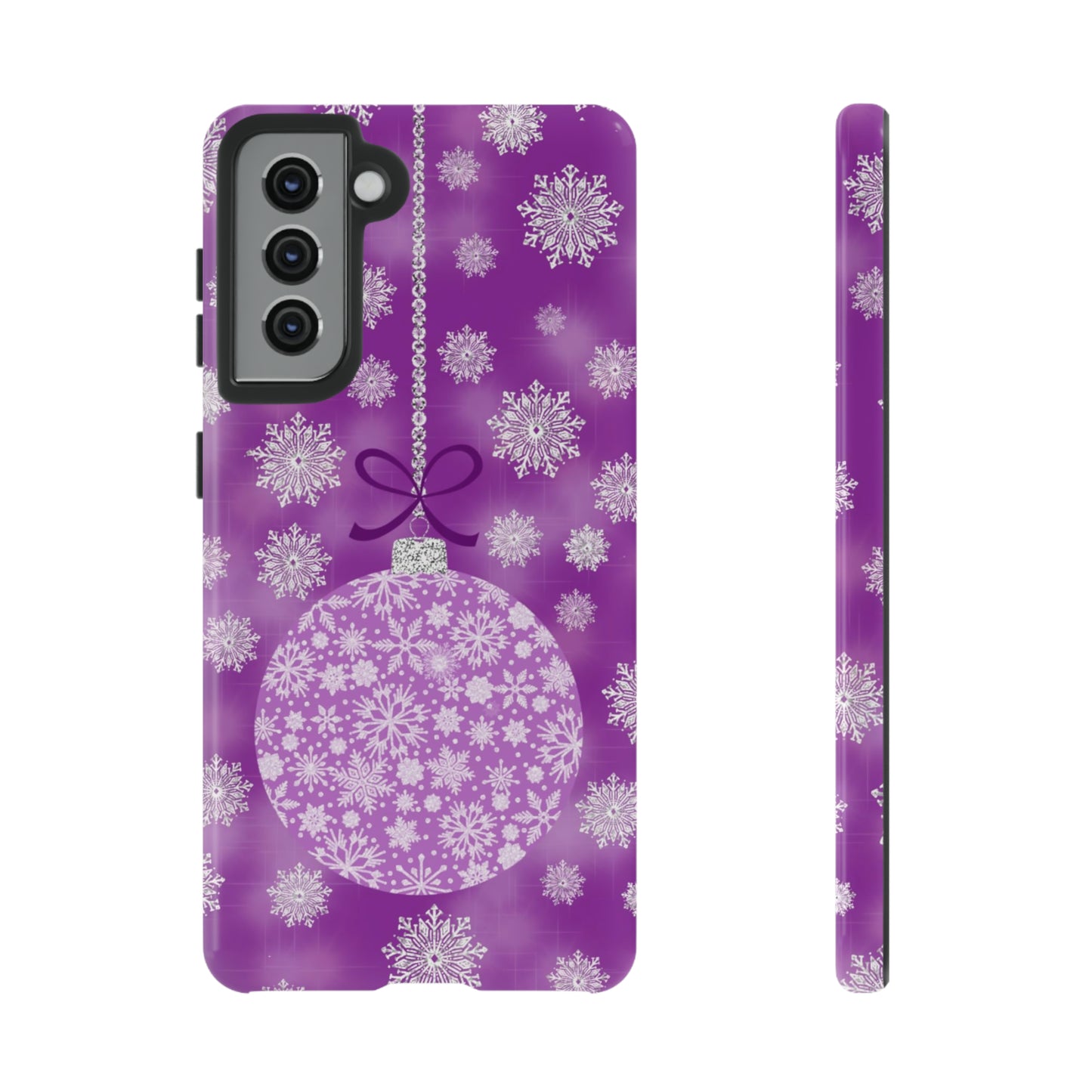 Glittering Snowflake Bauble in Purples Tough Cases