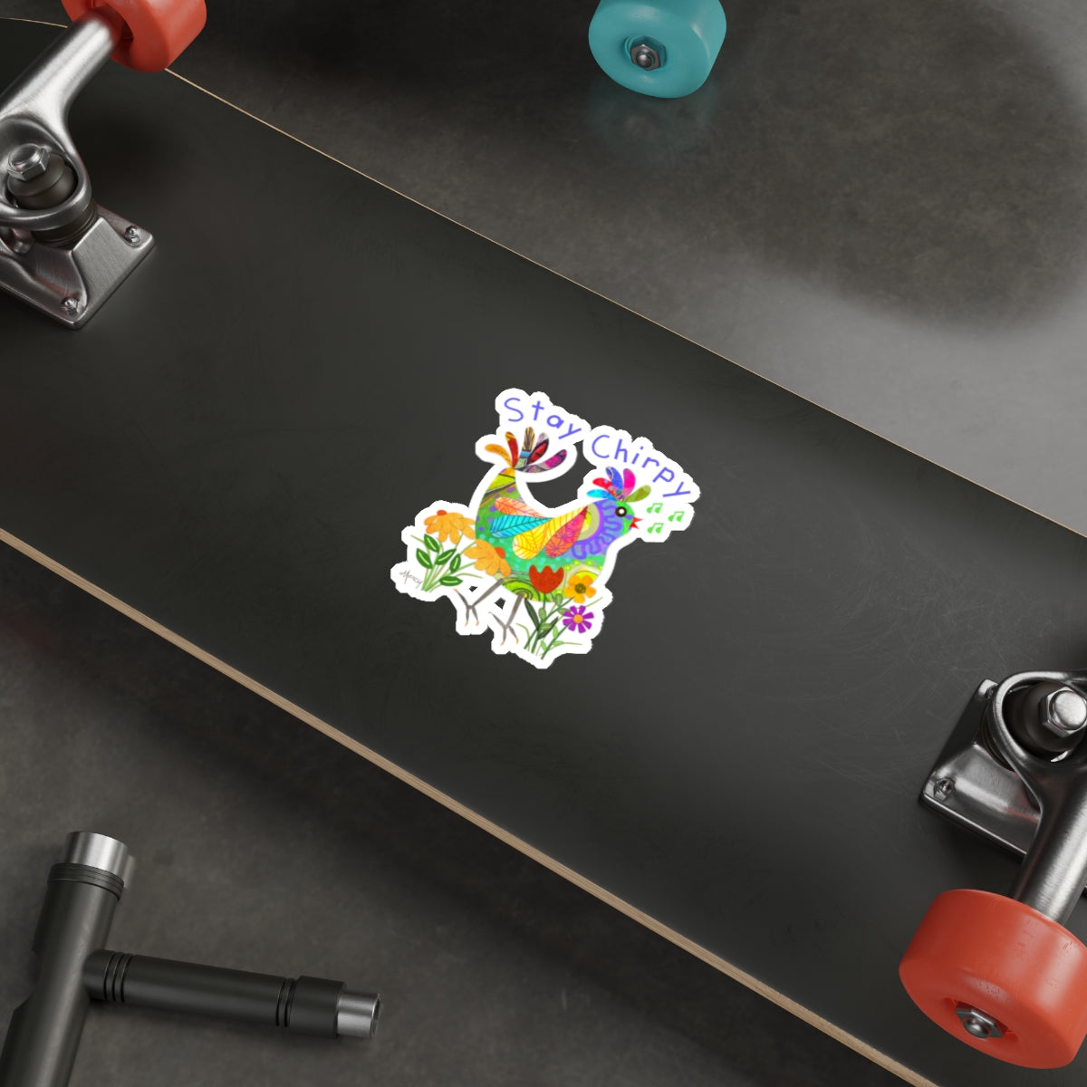 Kooky Bird Collage Die Cut Sticker