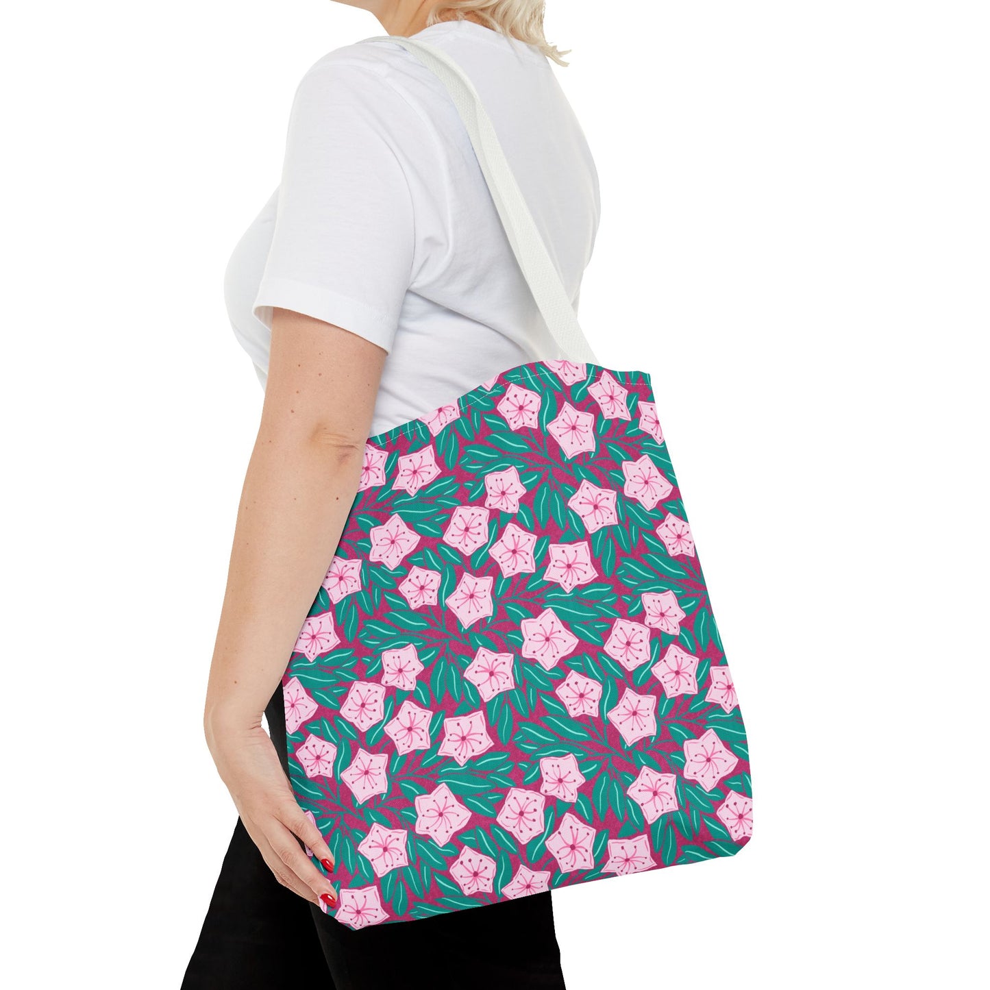 Pink Mountain Laurel Blossoms  All-Over Print Tote Bag