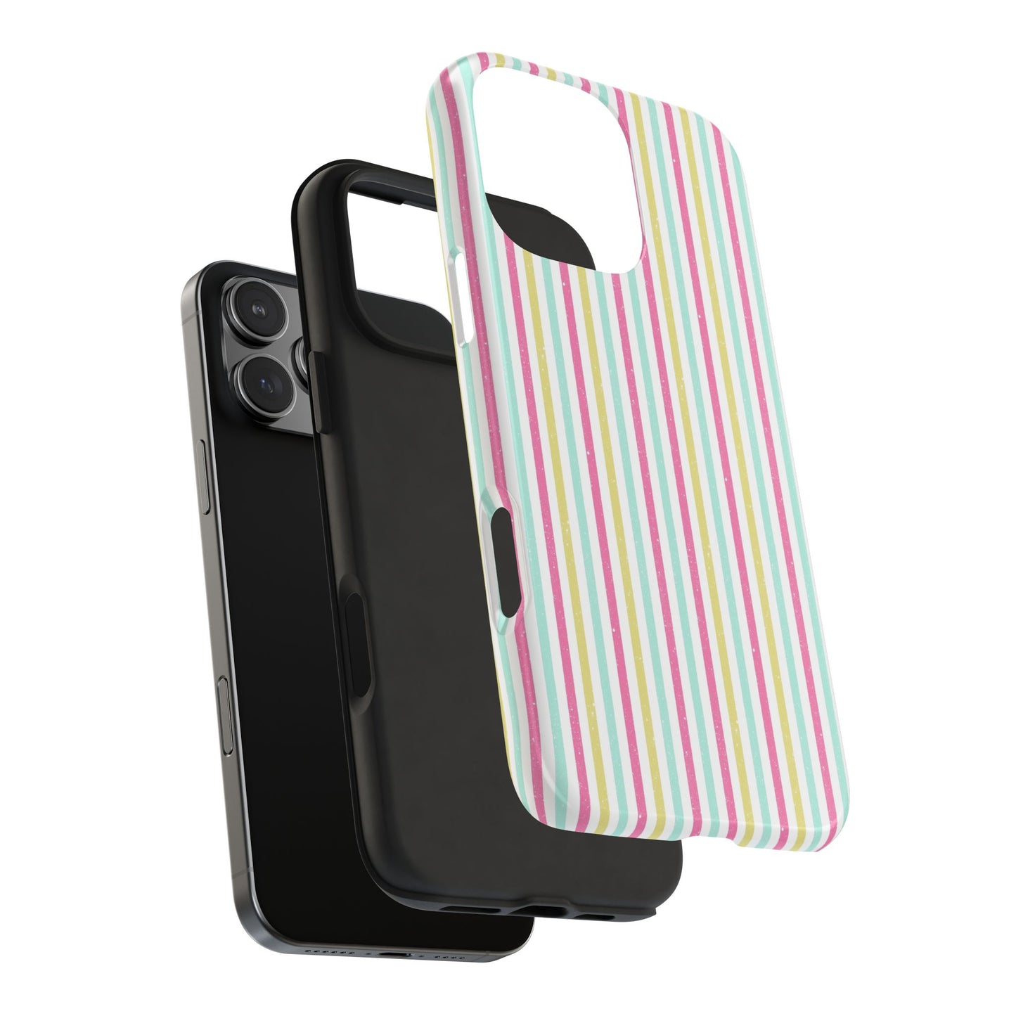 Pastel Stripes on White Tough Phone Cases