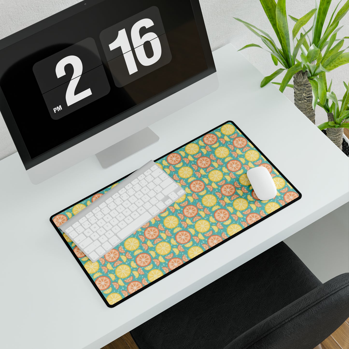 Citrus Slices Geometric Desk Mat