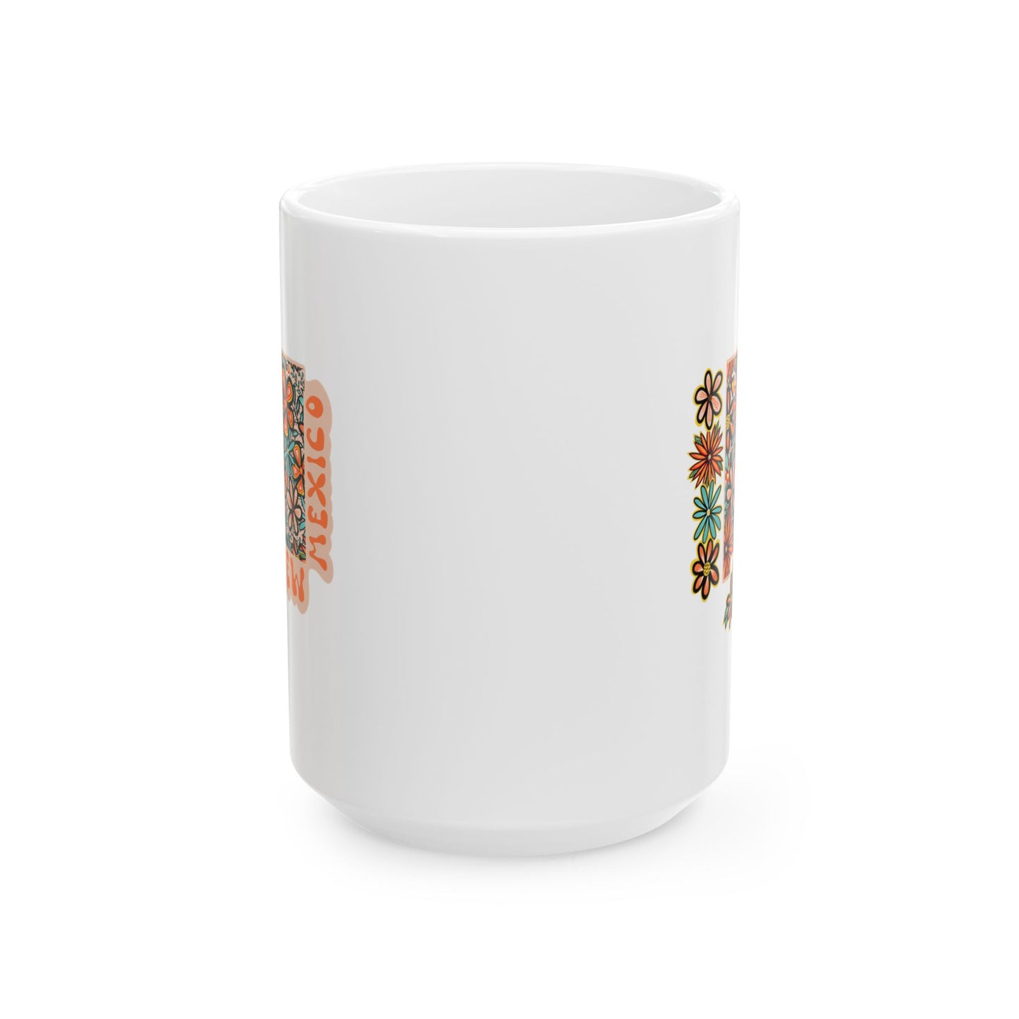 Retro 70s Flowers New Mexico Ceramic Mug 11 oz and 15 oz