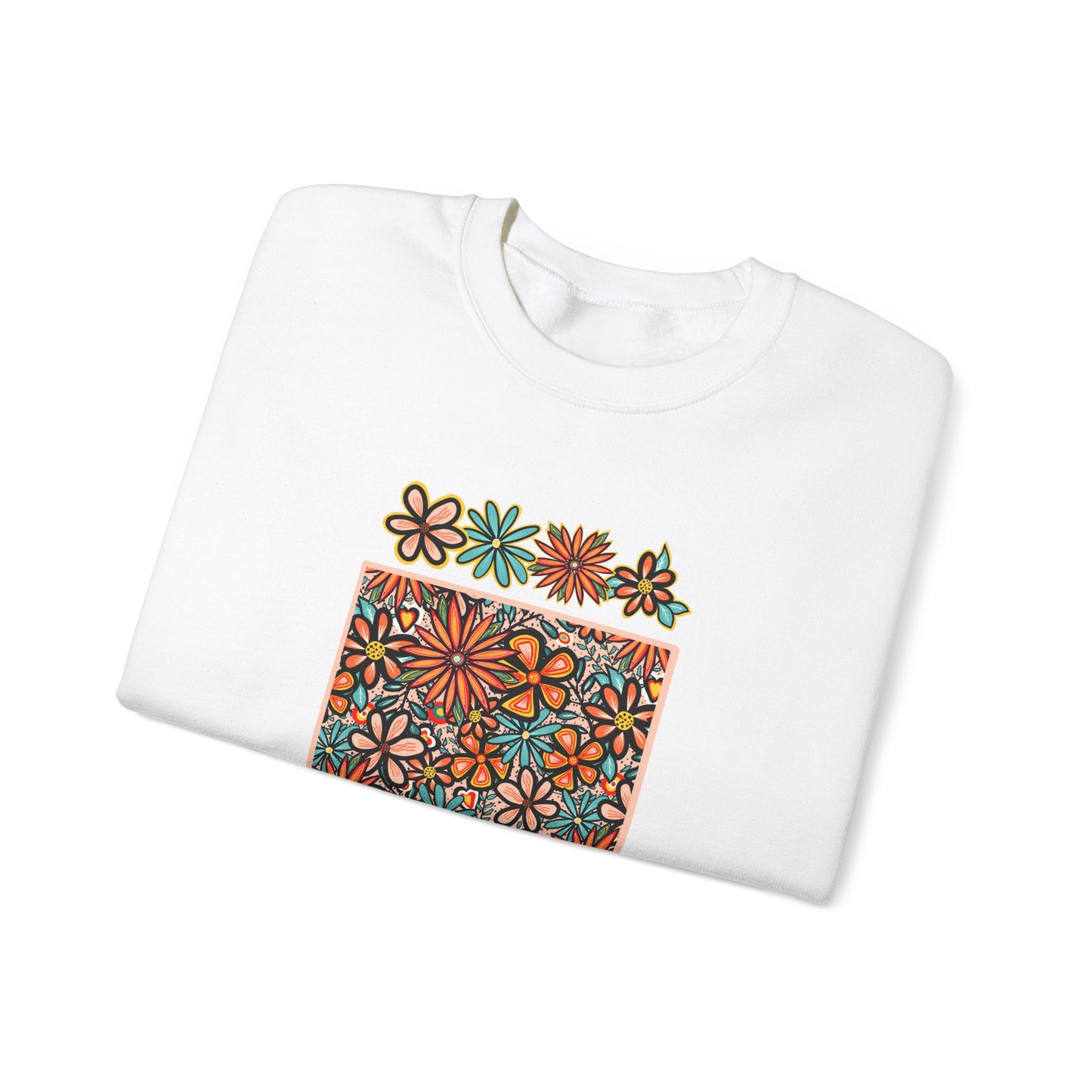 Retro 70s Flowers Colorado State Design — Heavy Blend™ Crewneck Sweatshirt