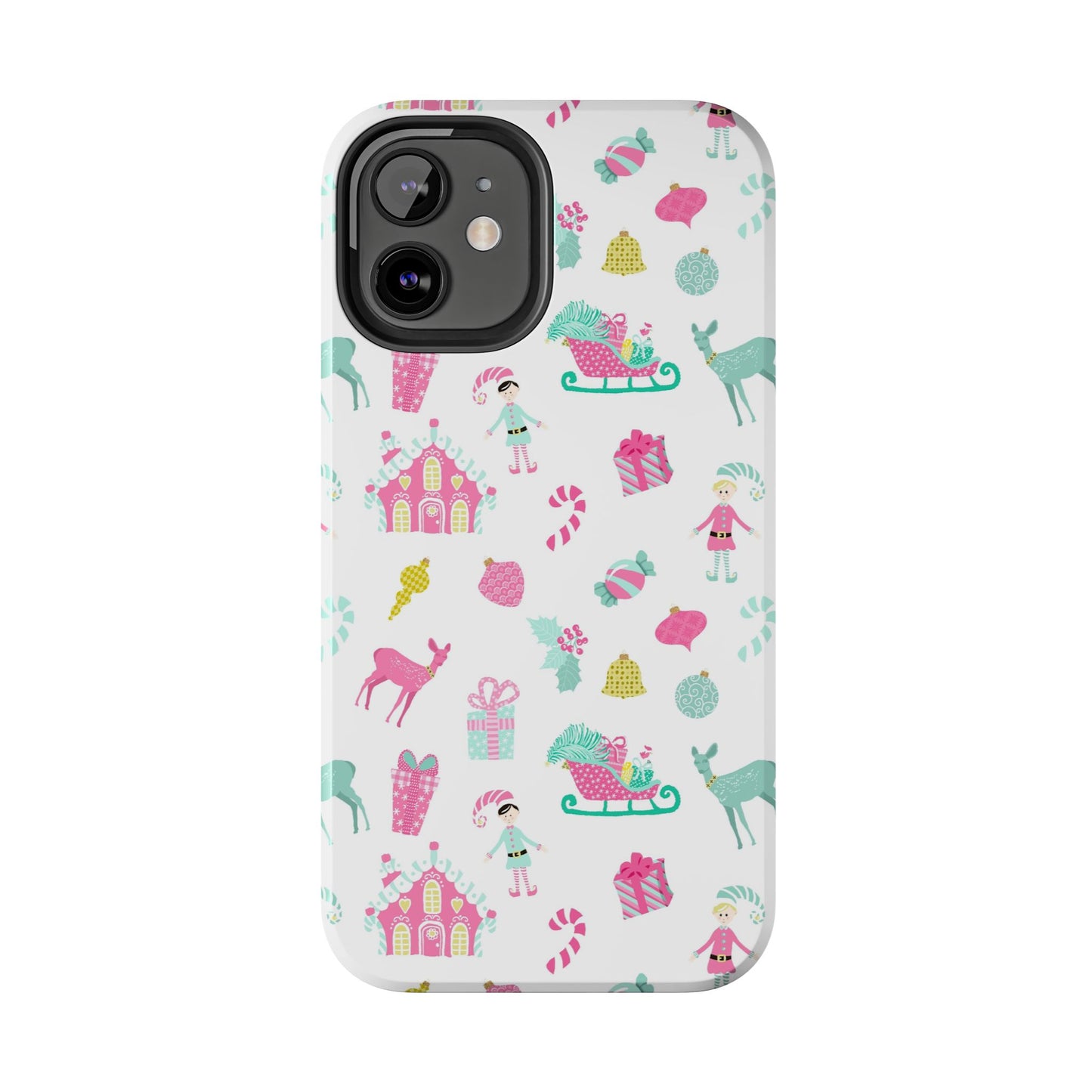 Pastel Christmas on White Tough Phone Cases