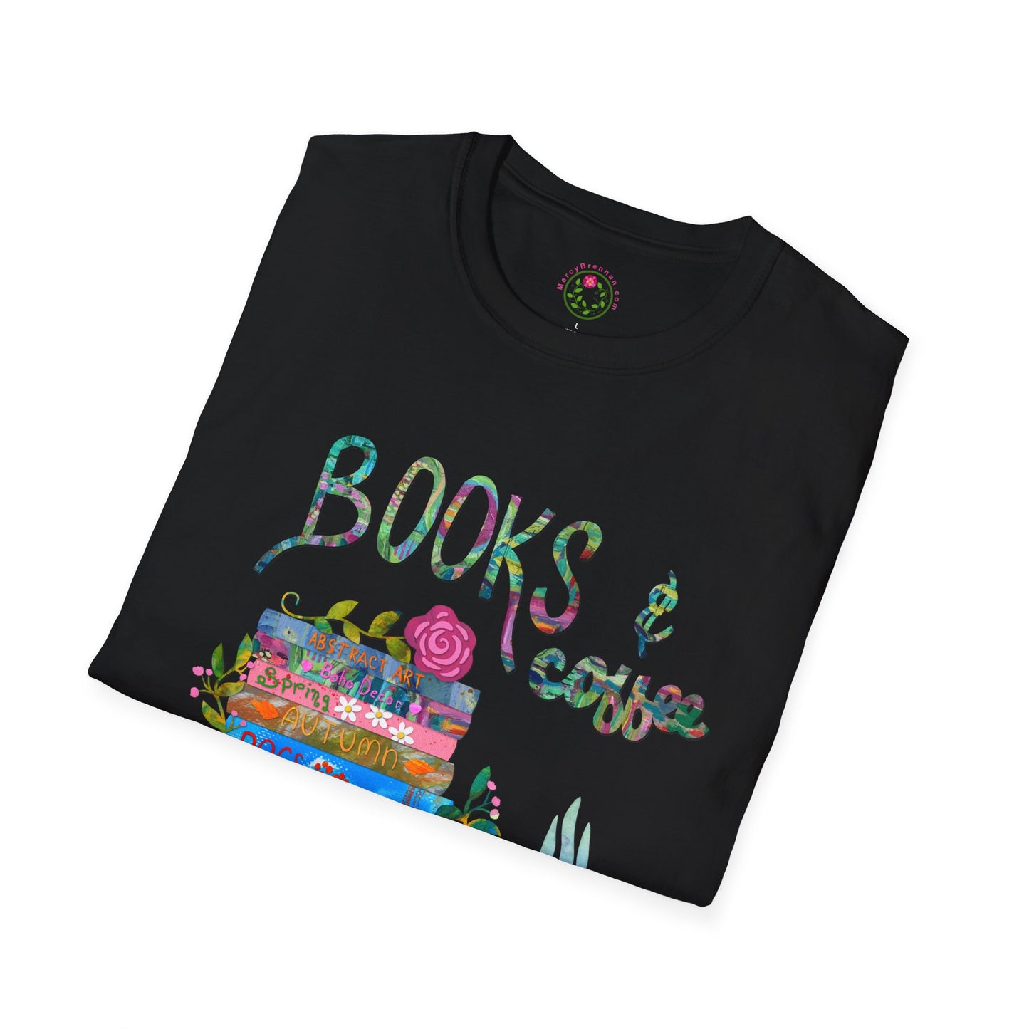 Books and Coffee Collage Collage Softstyle T-Shirt