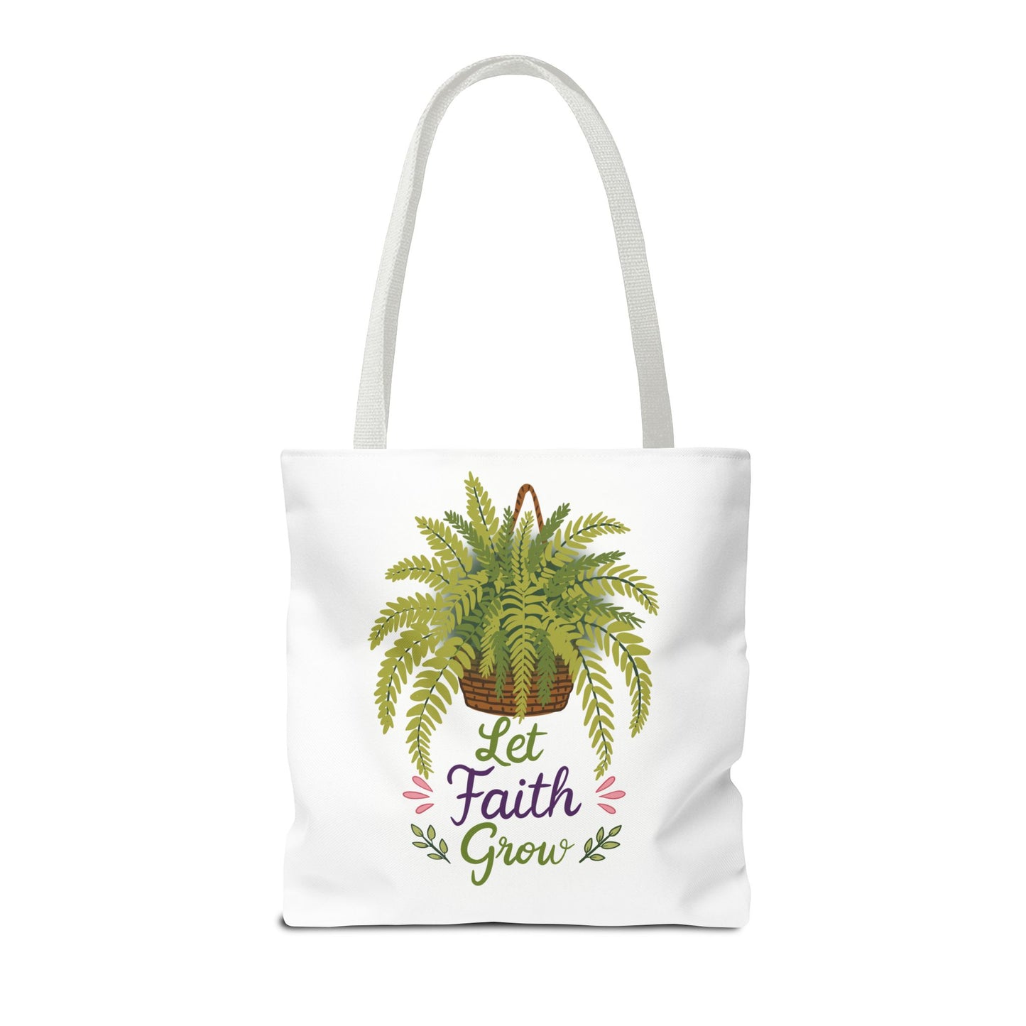 Let Faith Grow Tote Bag — Botanical Hanging Fern Spiritual Tote