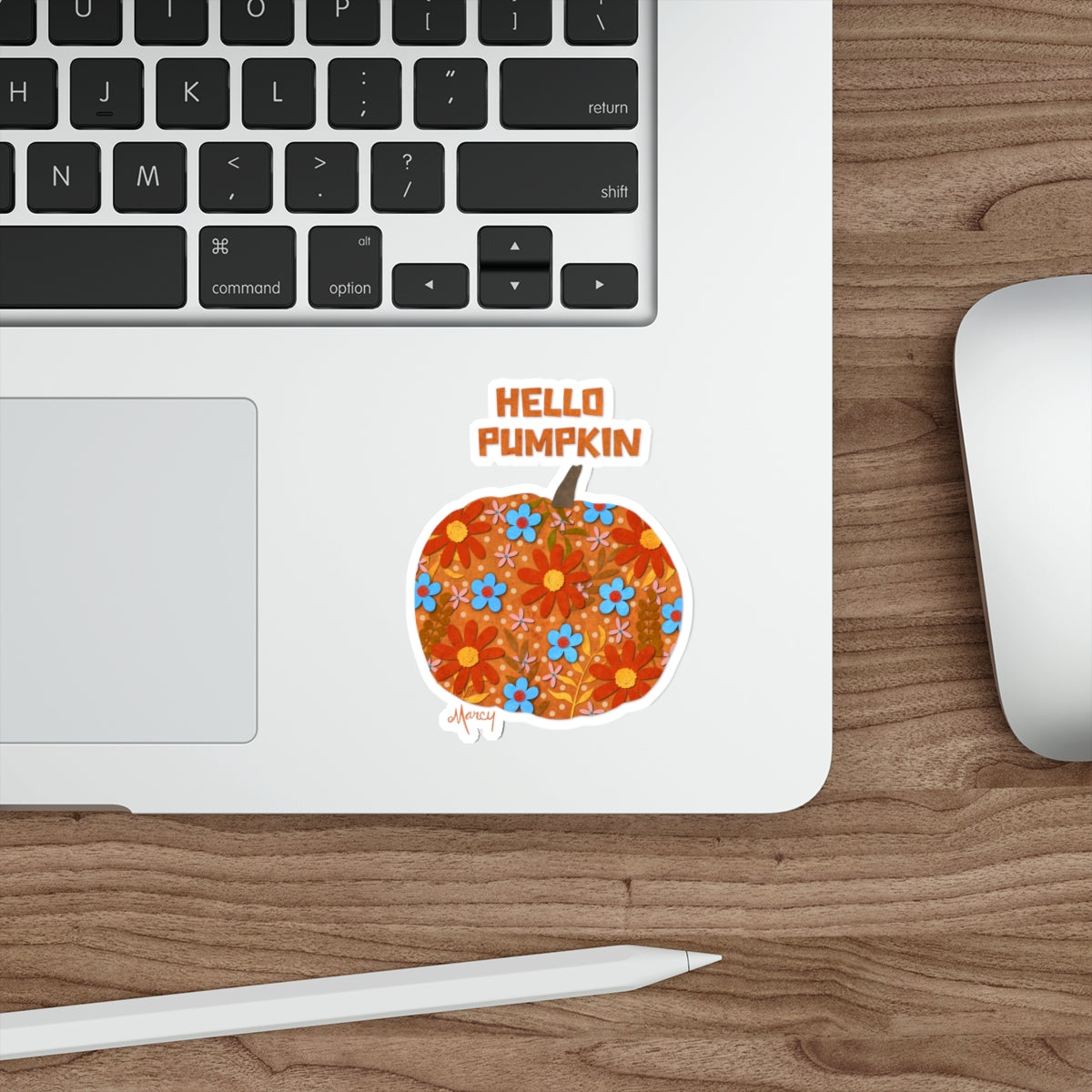 Hello Pumpkin Collage Die Cut Sticker