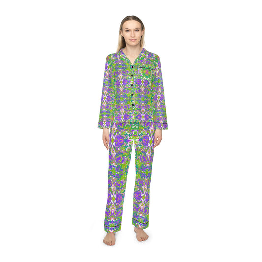 Boho Spring Garden Women's Satin Pajamas