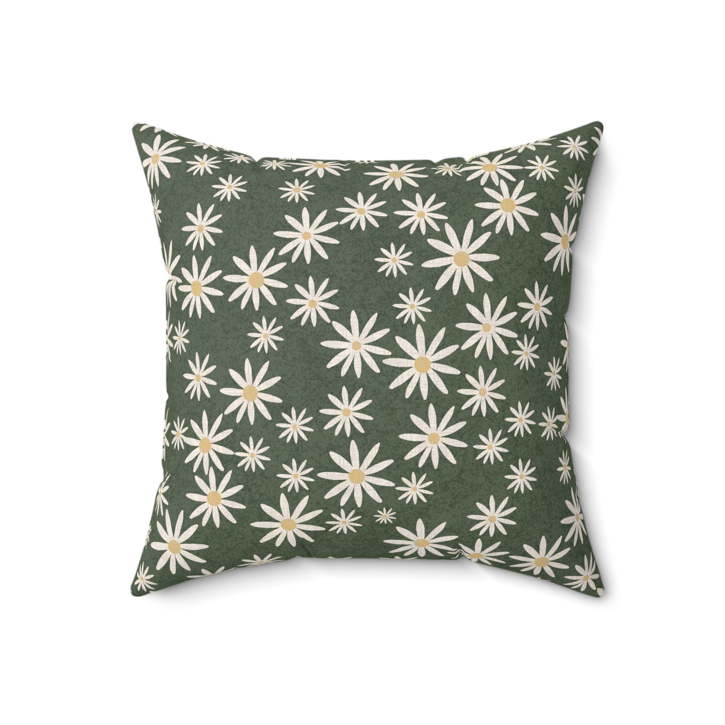 Chickweed Flowers on Sage Spun Polyester Square Pillow