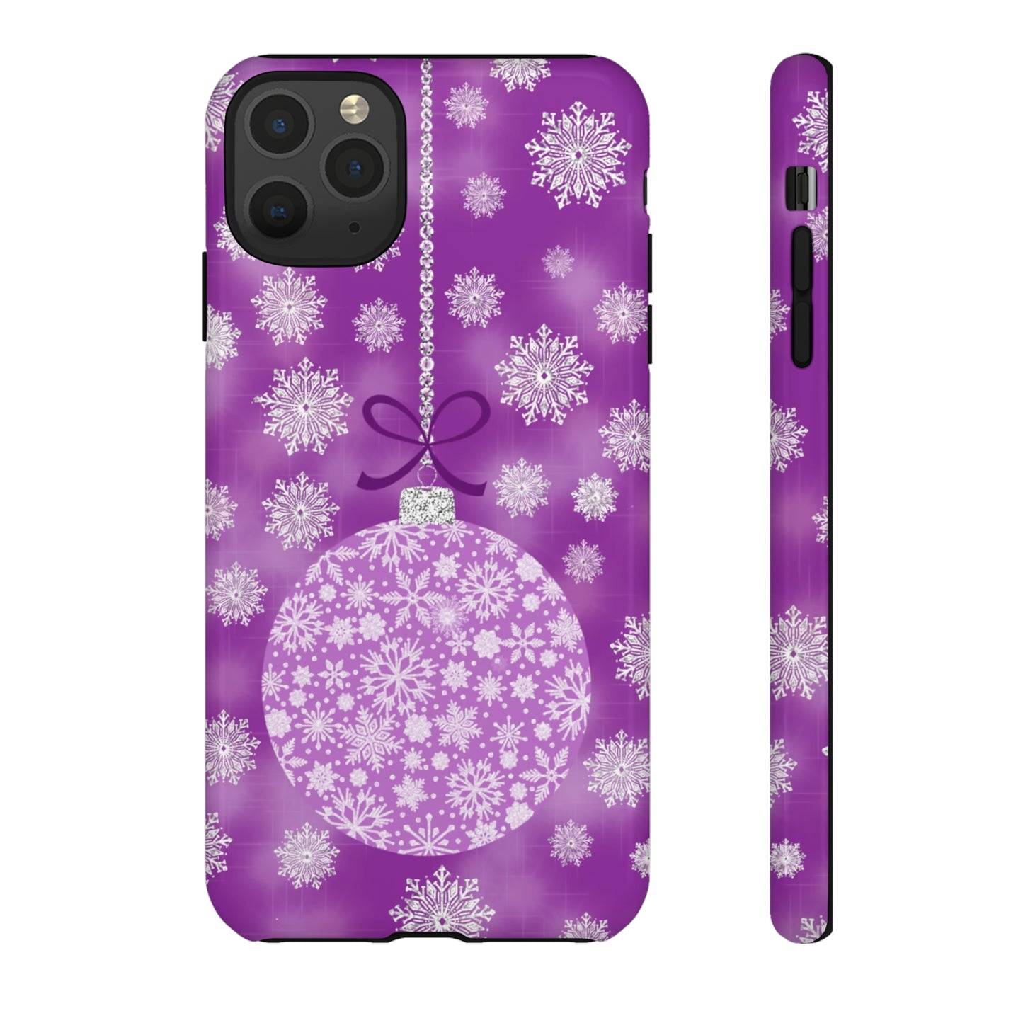 Glittering Snowflake Bauble in Purples Tough Cases