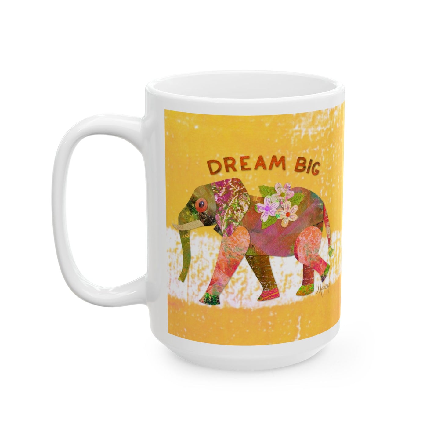 Dream Big Elephant Collage Ceramic Mug 11oz & 15oz