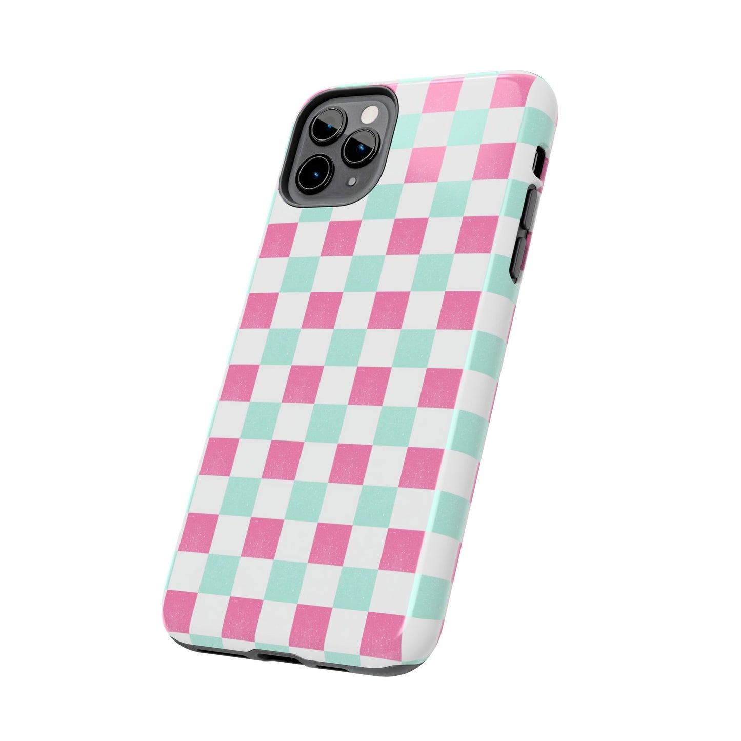 Pastel Christmas Checks Tough Phone Cases