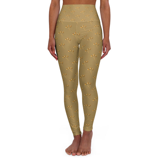 Golden Seed Pods High Waisted Yoga Leggings