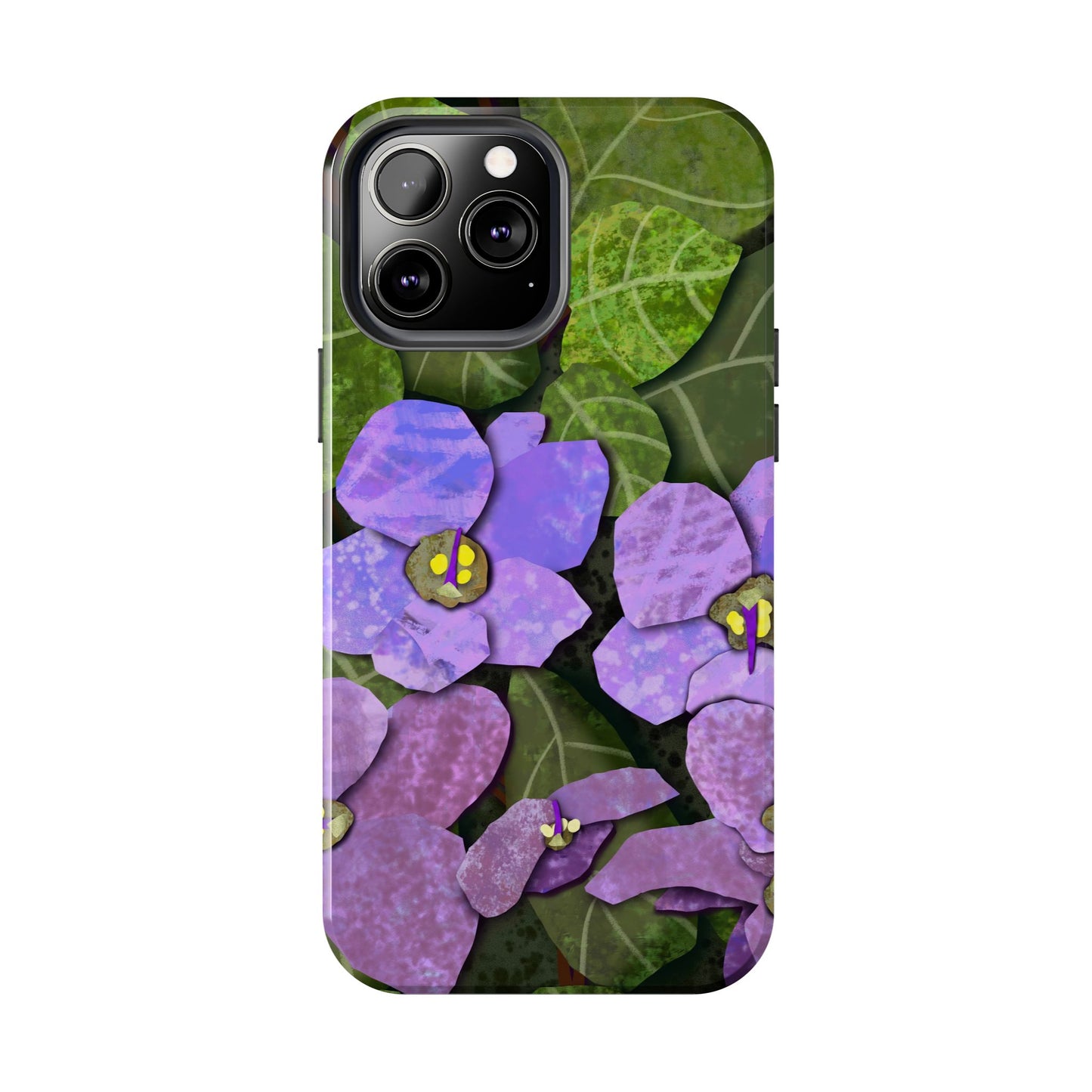 African Violets Collage Art Tough Phone Cases