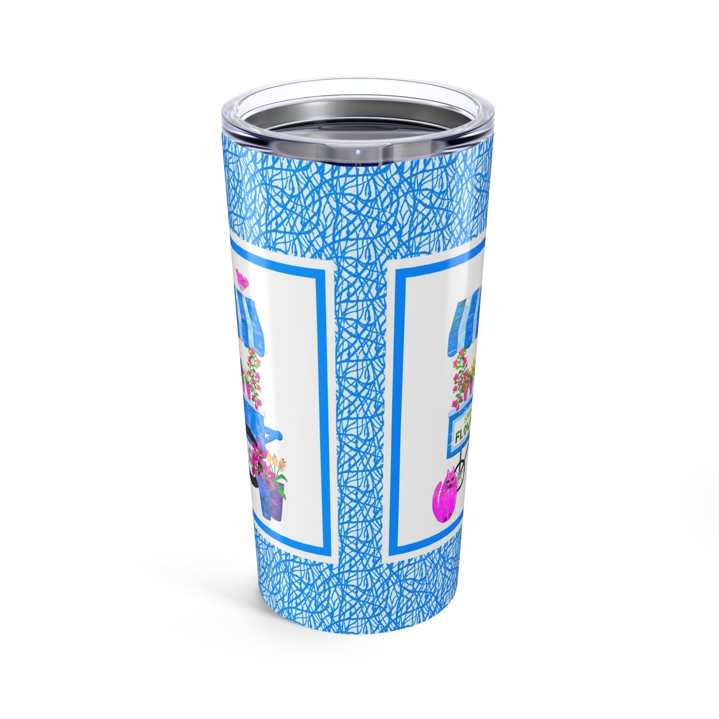 Spring Flower Cart Collage Stainless Steel Travel Mug