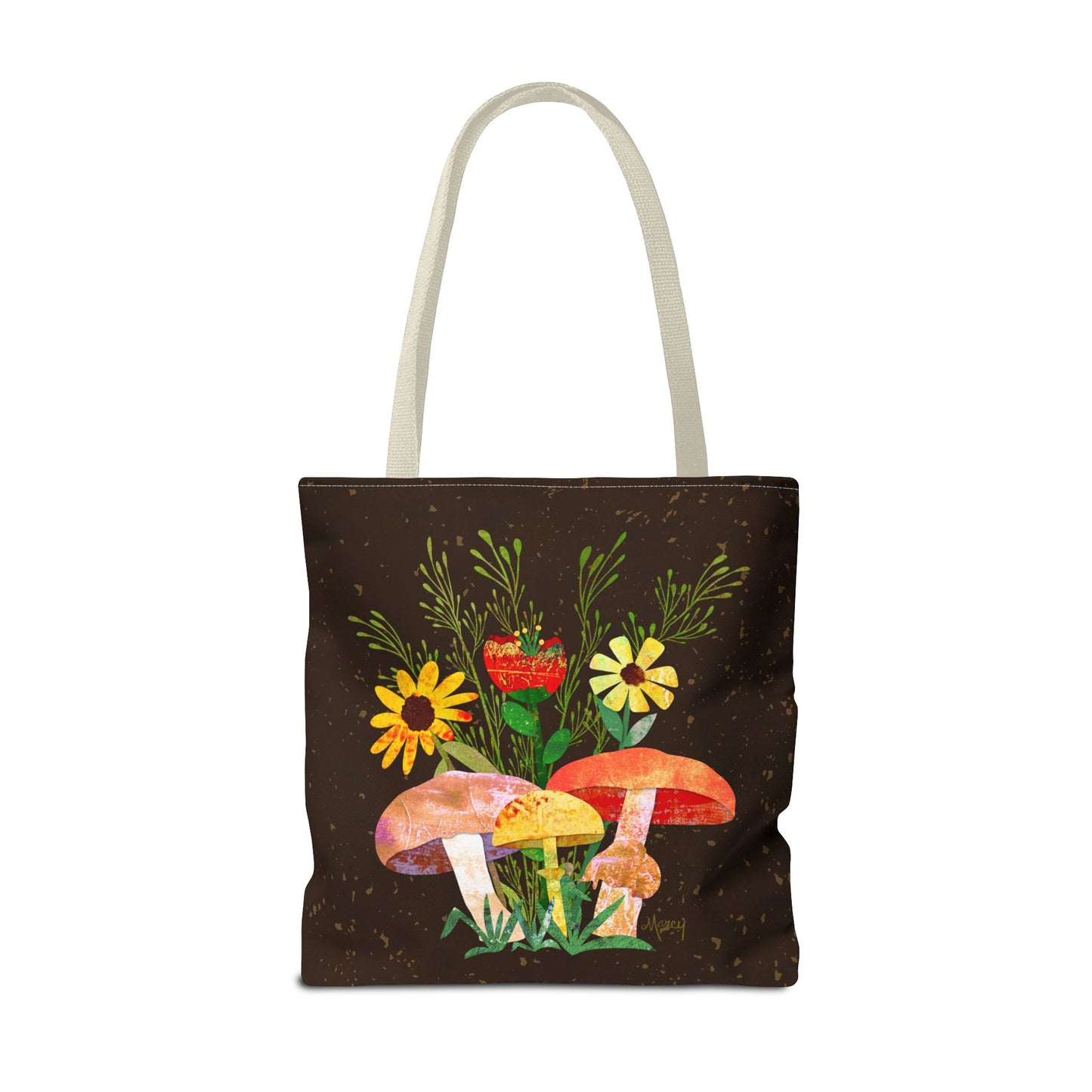 Shrooms n Fleurs Collage Tote Bag