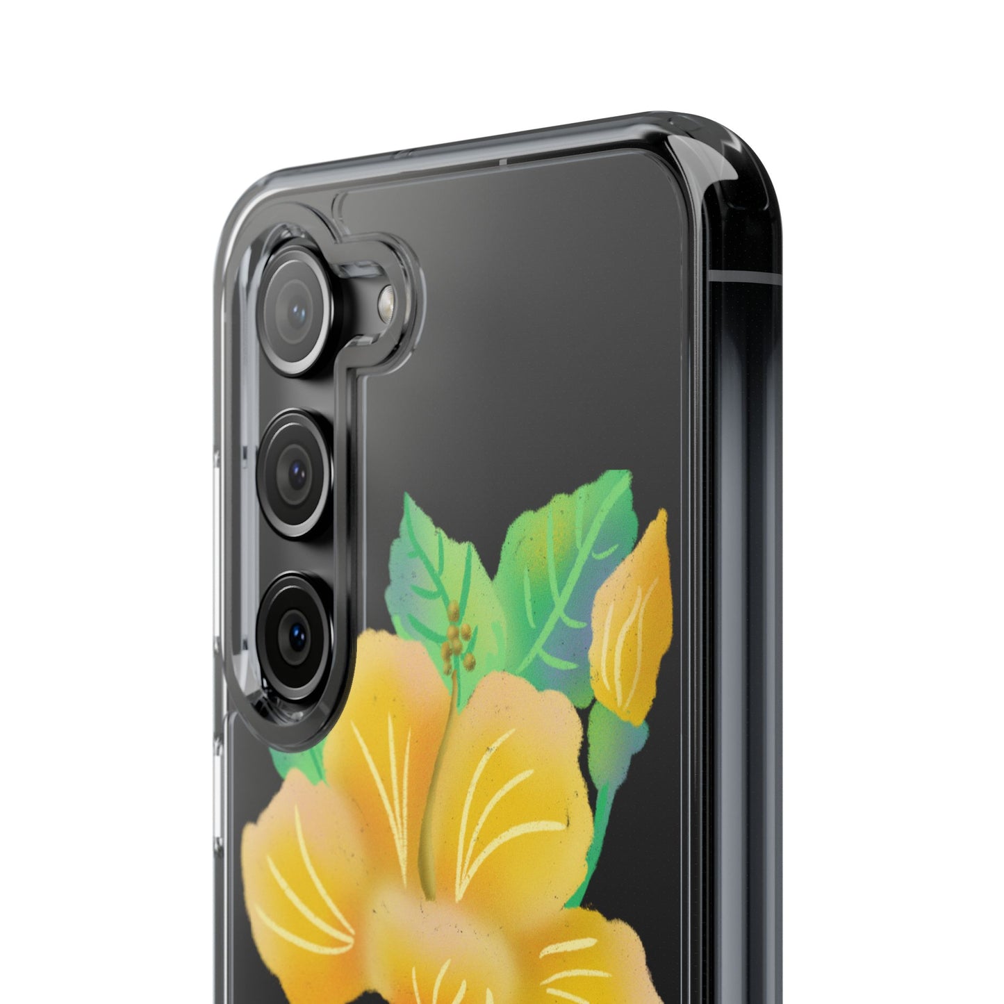 Yellow Hibiscus Blossom Clear Cases