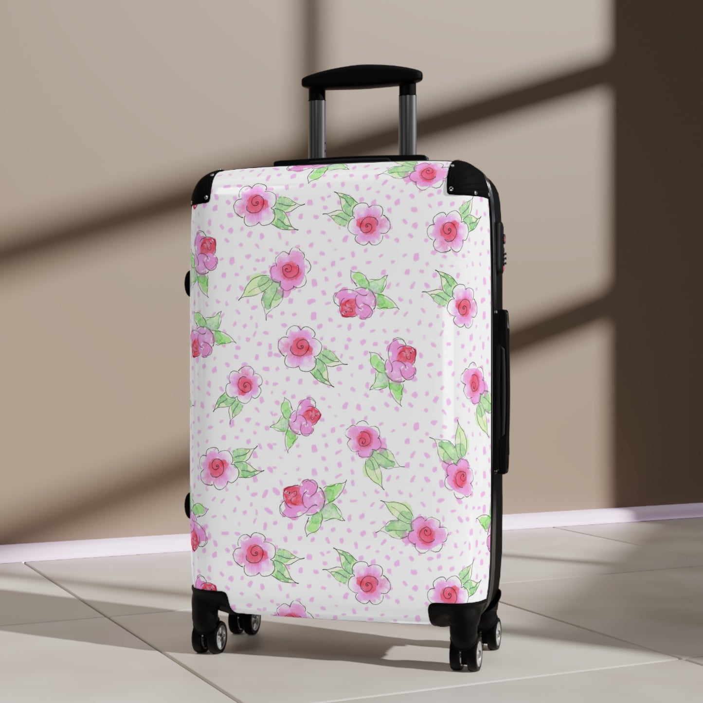 Maria’s Pink Roses Hardside Spinner Suitcase