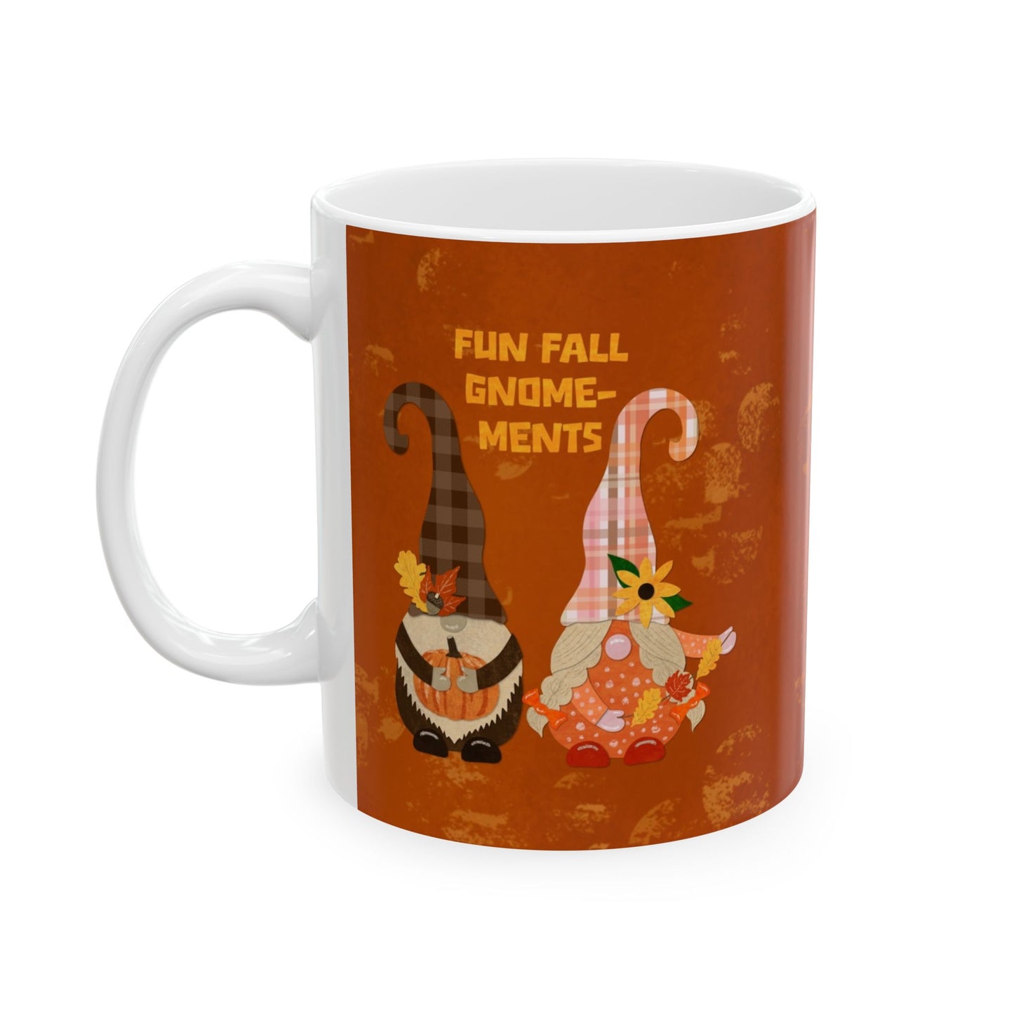 Fun Fall Gnome-ments Collage Ceramic Mug 11oz & 15oz