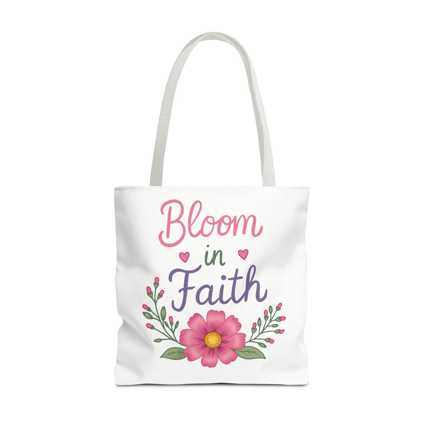 Bloom in Faith Floral Tote Bag — Inspirational Scripture Gift