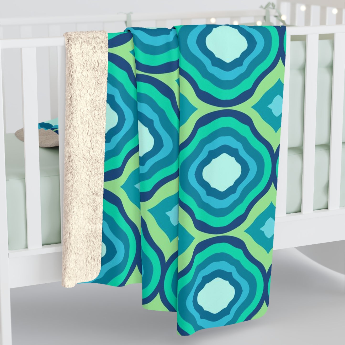 Seabreeze Swirls Sherpa Fleece Blanket