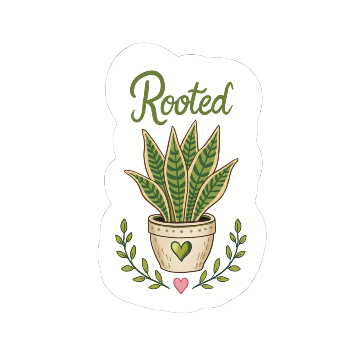 Rooted Plant Sticker — Kiss-Cut Potted Sansevieria Decal