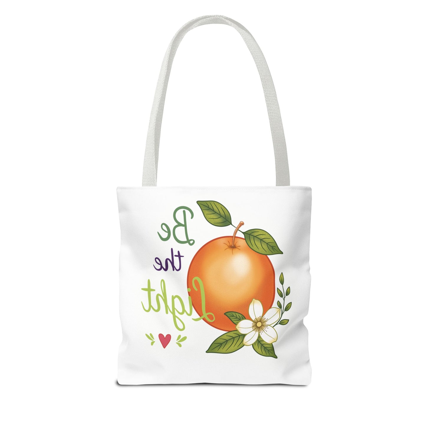 Be the Light Orange Floral Tote Bag