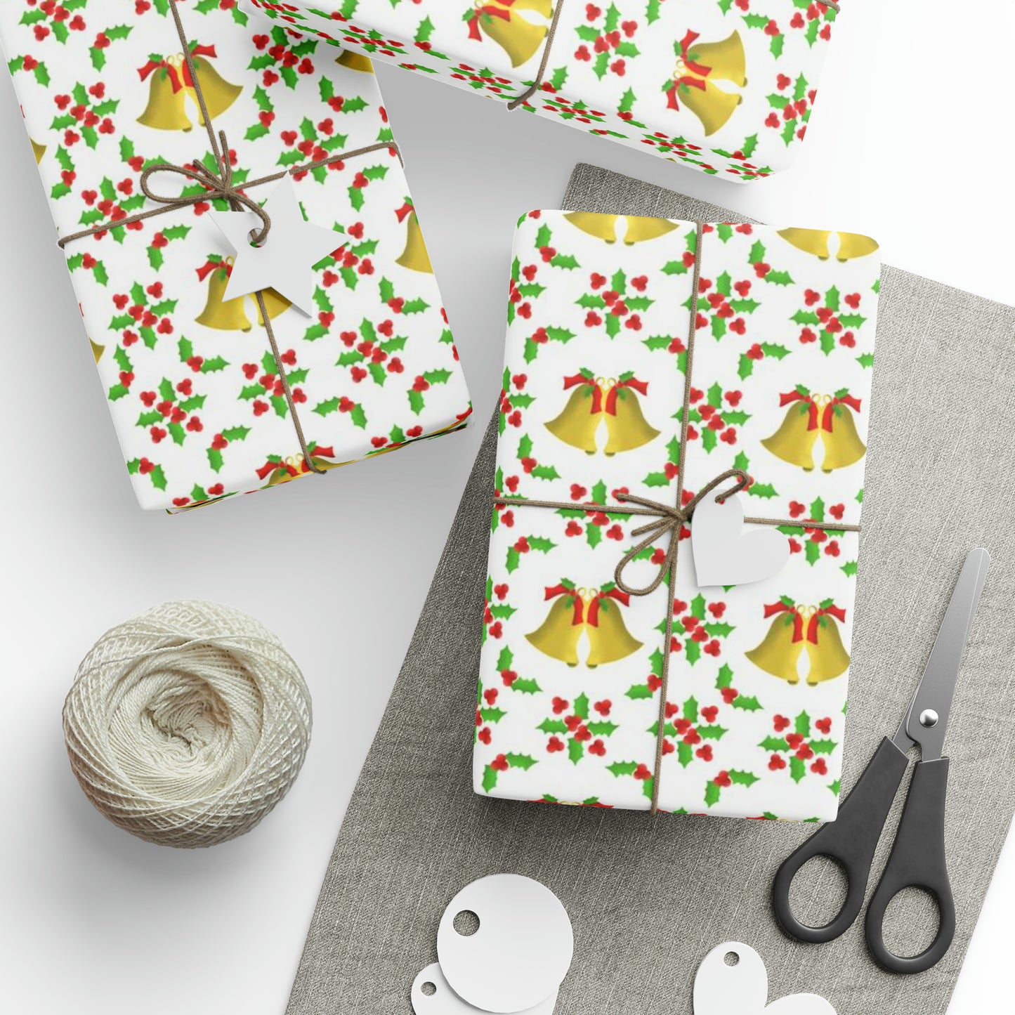 Bells and Holly Wrapping Papers