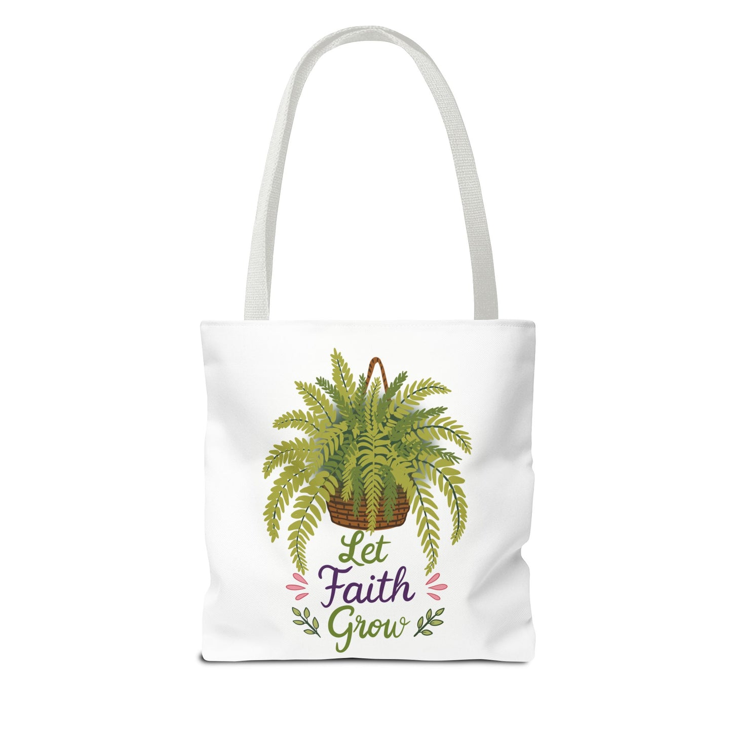 Let Faith Grow Tote Bag — Botanical Hanging Fern Spiritual Tote