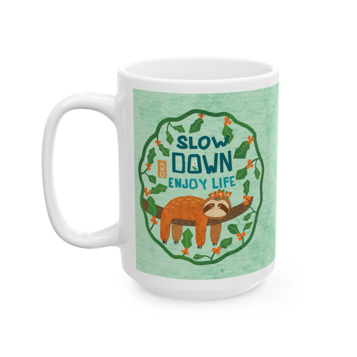 Sloth Collage Ceramic Mug 11oz & 15oz