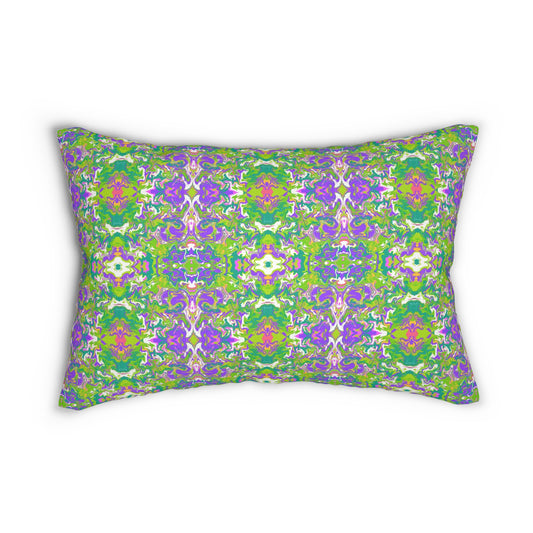 Boho Spring Garden Spun Polyester Lumbar Pillow