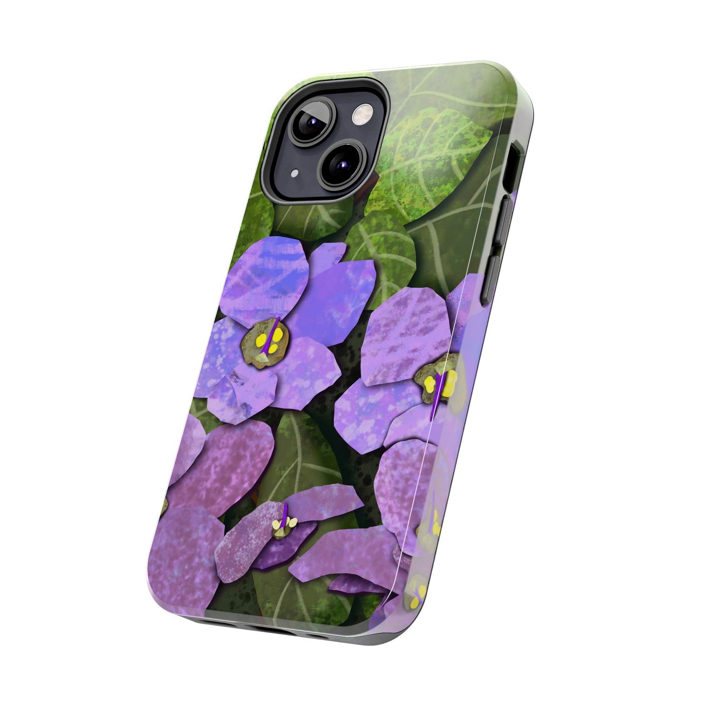 African Violets Collage Art Tough Phone Cases