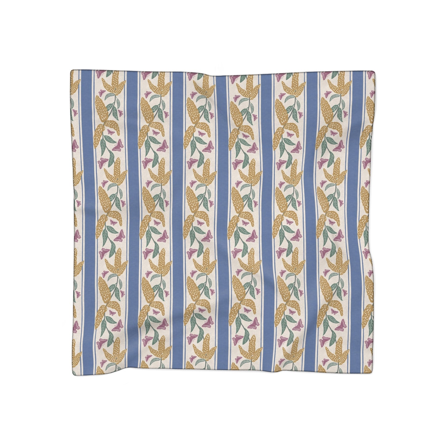 Goldenrod and Butterflies Square Poly Scarf